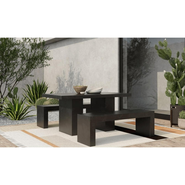 Aurelius Black Concrete Dining Table - Table Side View | Bone & Brass