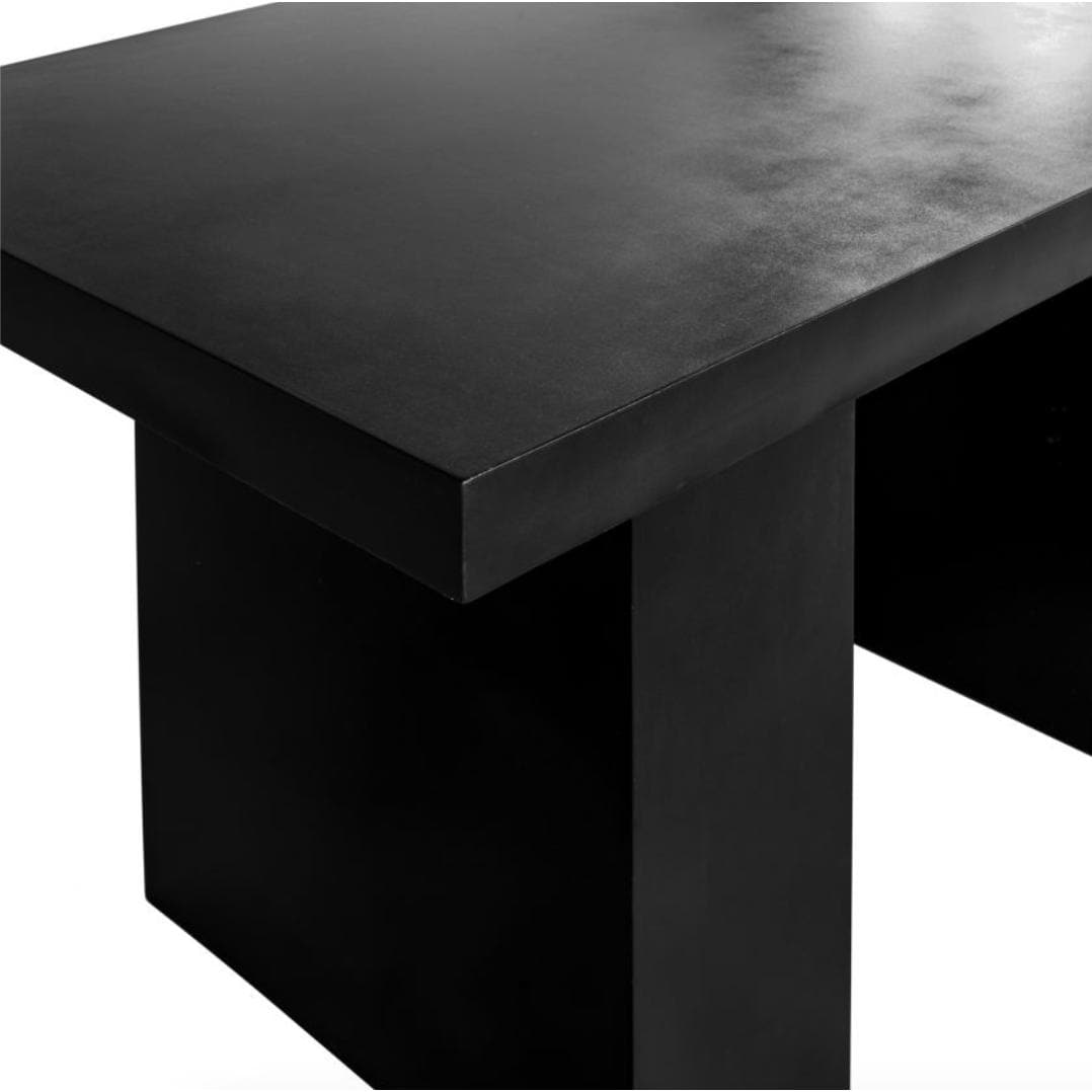 Aurelius Black Concrete Dining Table - Table Top View | Bone & Brass