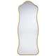 Aurora Wavy Floor Mirror with a thin, hand-finished brass frame and gently waved edge.
