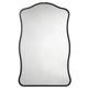 Black Aurora Wavy Wall Mirror with a thin, hand-finished metal frame and unique waved edge.