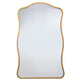Vertical Aurora Wavy Wall Mirror with a thin, hand-finished brass metal frame and unique waved edges.