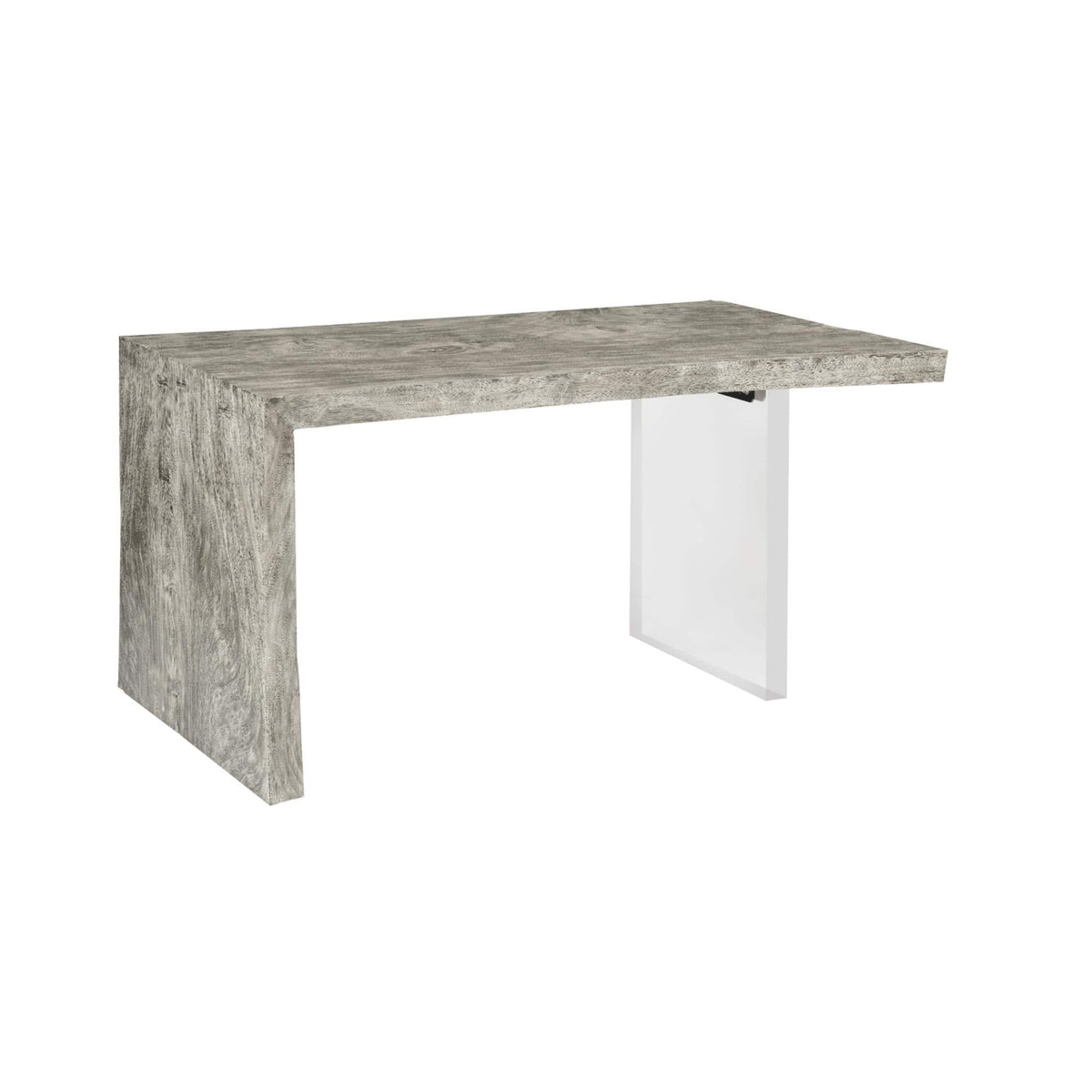 Austin Gray Wood Acrylic Leg Desk - Desk Surface Detail | Bone & Brass