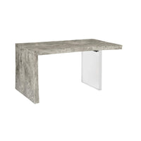 Austin Gray Wood Acrylic Leg Desk - Desk Surface Detail | Bone & Brass