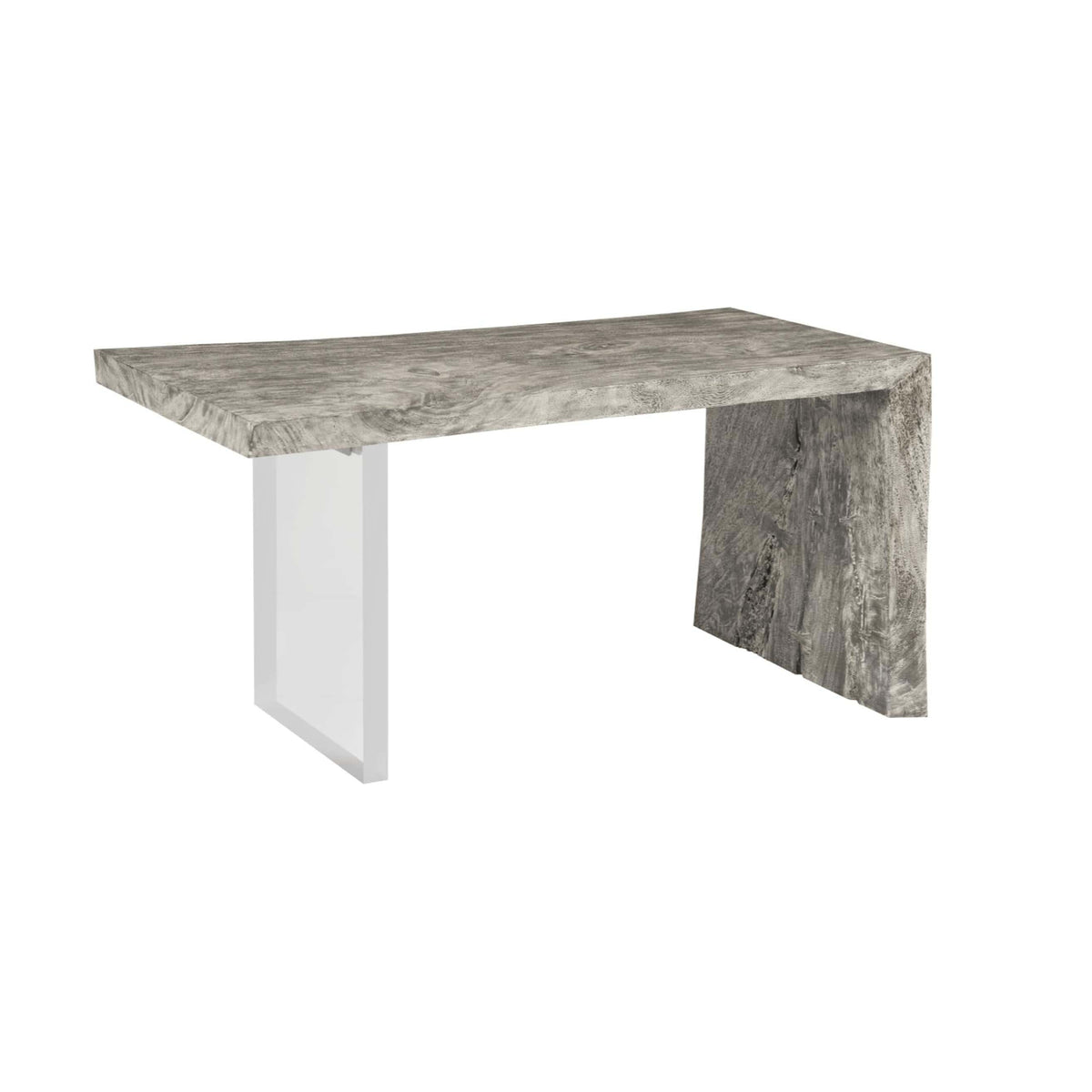 Austin Gray Wood Acrylic Leg Desk | Bone & Brass