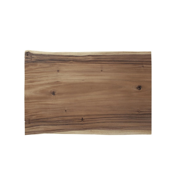 Austin Natural Wood Acrylic Leg Desk - Desk Side View | Bone & Brass