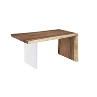 Austin Natural Wood Acrylic Leg Desk | Bone & Brass