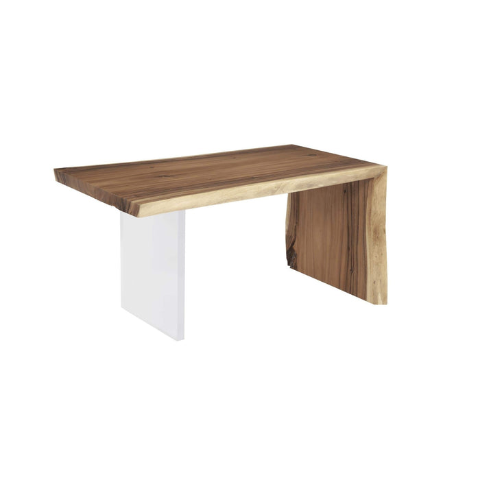 Austin Natural Wood Acrylic Leg Desk | Bone & Brass