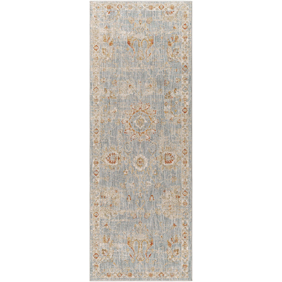 Avant Garde Blue & Light Beige Rug with traditional designs, machine-woven polyester and polypropylene.