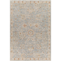 Avant Garde Blue & Light Beige Rug with traditional floral and medallion patterns, machine-woven polyester blend.