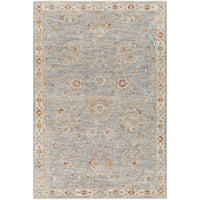 Avant Garde Blue & Light Beige traditional machine-woven rug with floral designs.