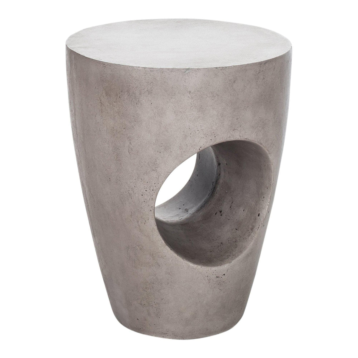 Aylard Light Grey Outdoor Stool - Outdoor Stool Side View | Bone & Brass