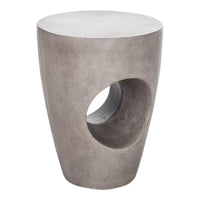 Aylard Light Grey Outdoor Stool - Outdoor Stool Side View | Bone & Brass