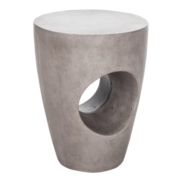 Aylard Light Grey Outdoor Stool - Outdoor Stool Side View | Bone & Brass