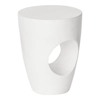 Aylard Outdoor Stool Ivory - Outdoor Stool Side View | Bone & Brass