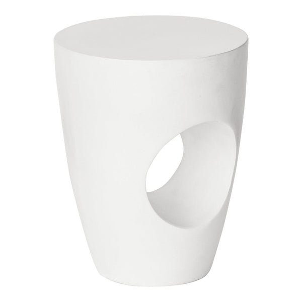 Aylard Outdoor Stool Ivory - Outdoor Stool Side View | Bone & Brass