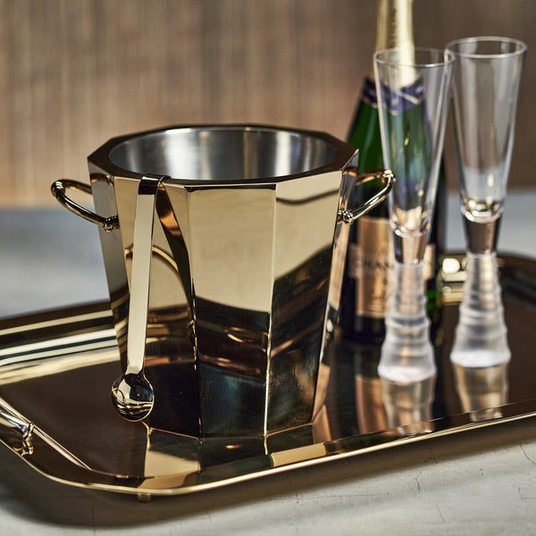 Azalea Gold Double Wall Ice Bucket - Wine Bucket Detail | Bone & Brass