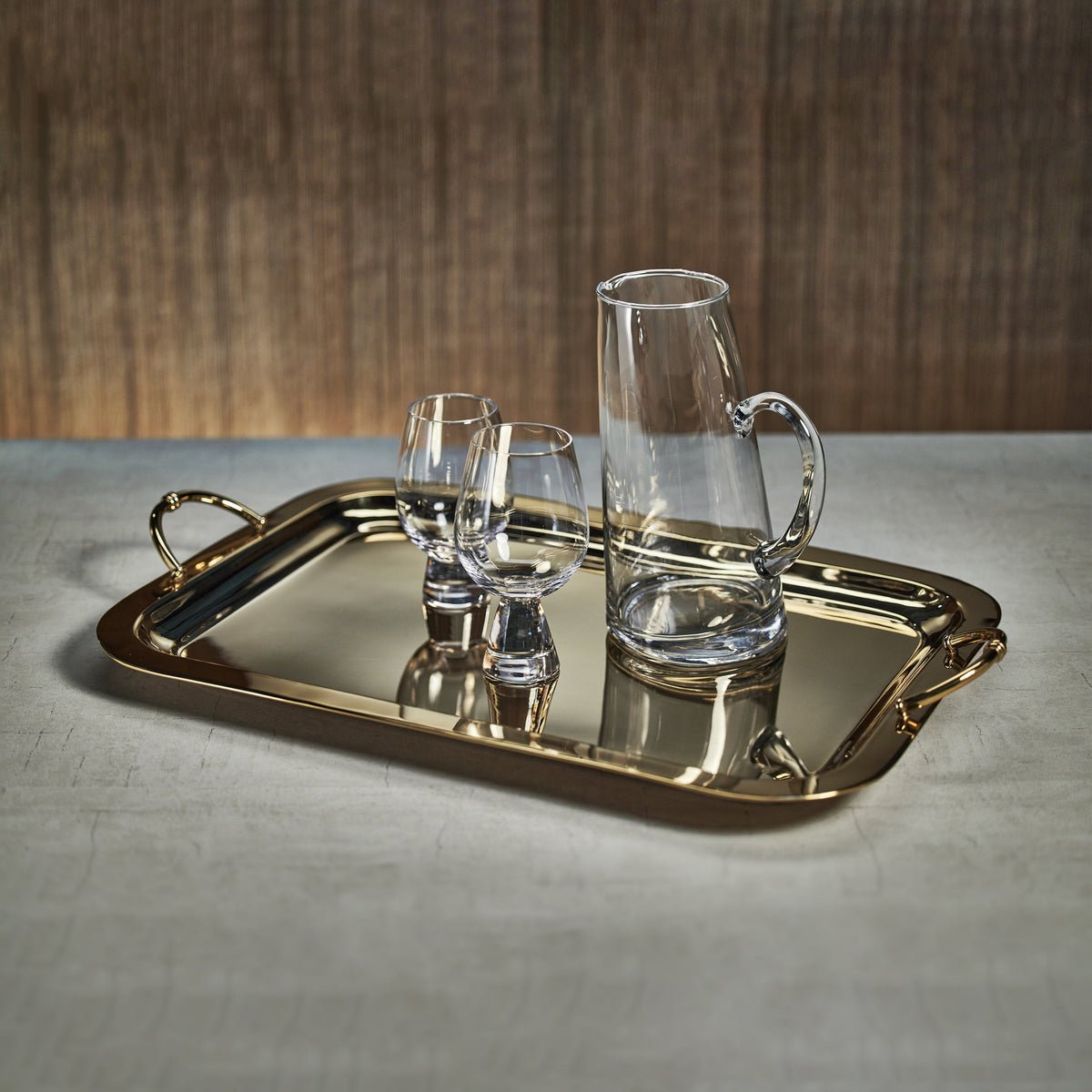 Azalea Gold Rectangular Serving Tray - Tray Detail | Bone & Brass