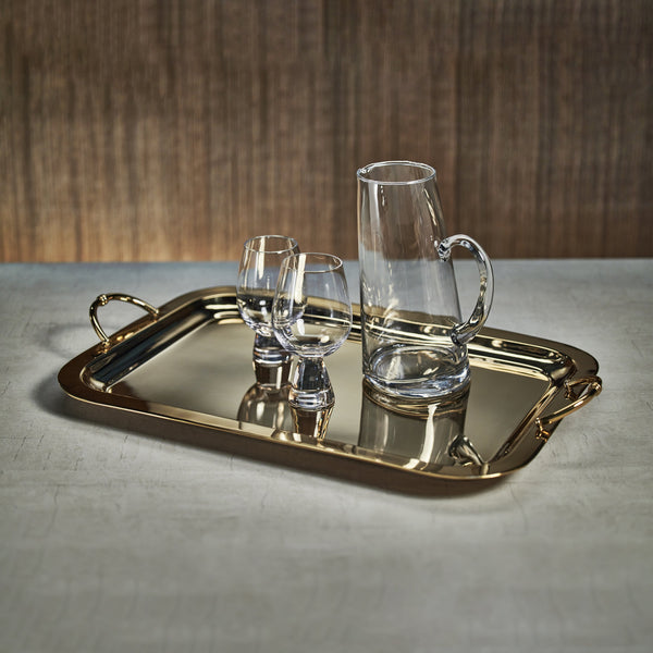 Azalea Gold Rectangular Serving Tray - Tray Detail | Bone & Brass