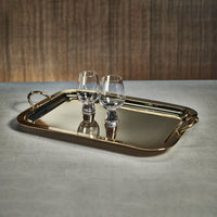 Azalea Gold Rectangular Serving Tray - Tray Top View | Bone & Brass