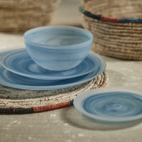 Azur Alabaster Glass Charger Plates, Set 4 - Plate Detail | Bone & Brass