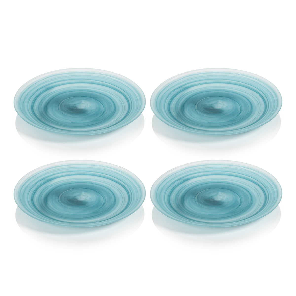 Azur Alabaster Glass Charger Plates, Set 4 - Plate Top View | Bone & Brass