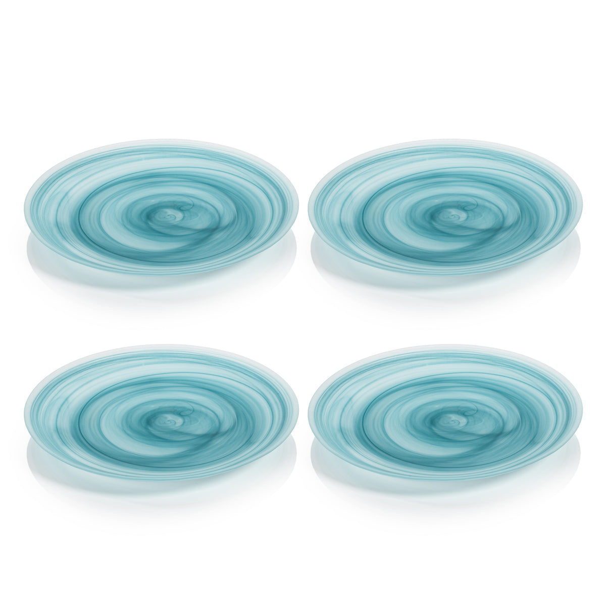 Azur Alabaster Glass Dinner Plates, Set 4 - Plate Top View | Bone & Brass