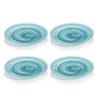 Azur Alabaster Glass Dinner Plates, Set 4 - Plate Top View | Bone & Brass