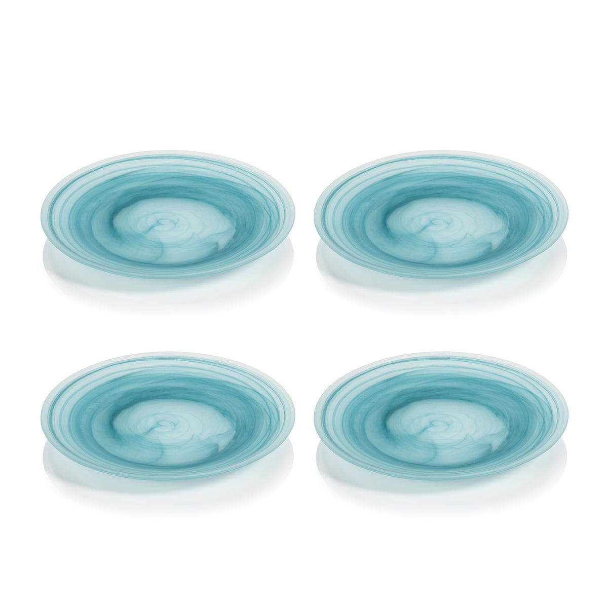Azur Alabaster Glass Salad Plates, Set 4 - Plate Top View | Bone & Brass