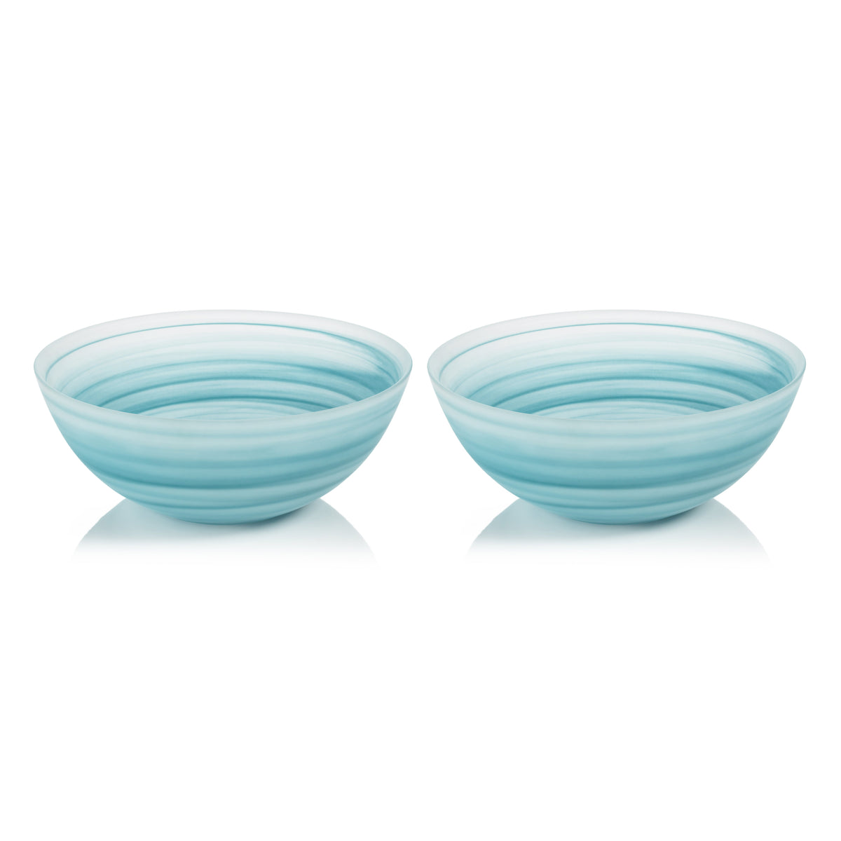 Azur Alabaster Large Glass Bowls, Set 2 - Bowl Top View | Bone & Brass