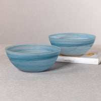 Azur Alabaster Large Glass Bowls, Set 2 - Bowl Side View | Bone & Brass