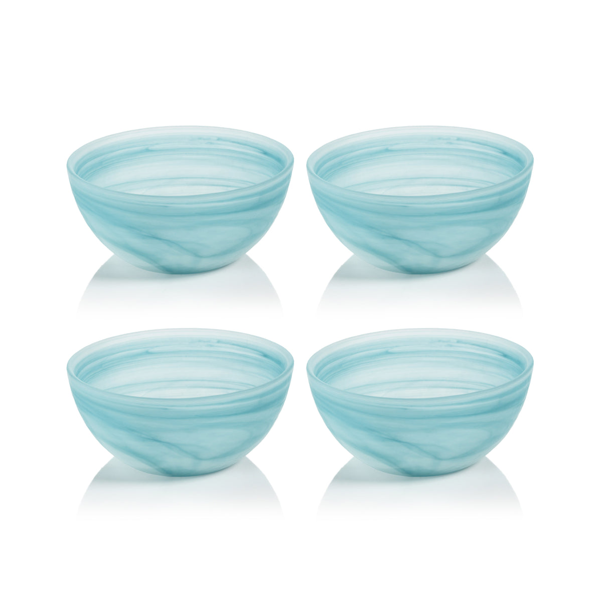 Azur Alabaster Medium Glass Bowls, Set 4 - Bowl Top View | Bone & Brass