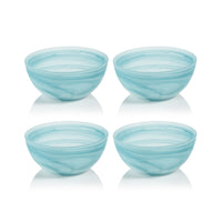 Azur Alabaster Medium Glass Bowls, Set 4 - Bowl Top View | Bone & Brass