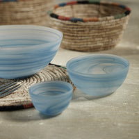 Azur Alabaster Small Glass Bowls, Set 4 - Bowl Top View | Bone & Brass