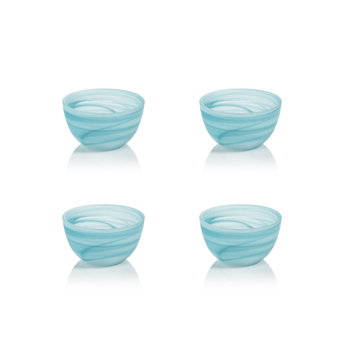 Azur Alabaster Small Glass Bowls, Set 4 - Bowl Side View | Bone & Brass