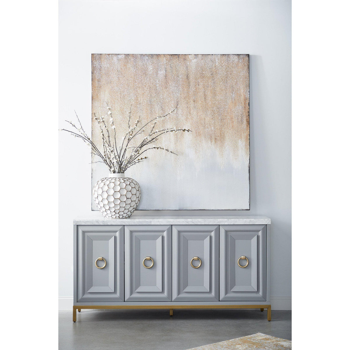 Allen Dove Gray Media Sideboard