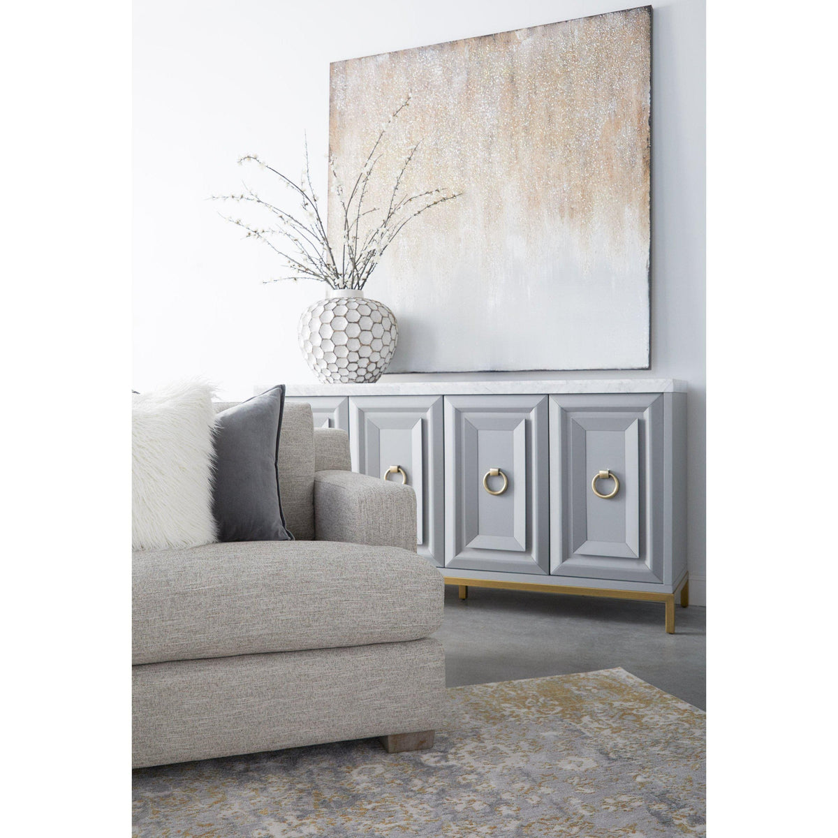 Allen Dove Gray Media Sideboard