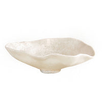 Resin Alabaster Large Oval Bowl White Swirl | Bone & Brass