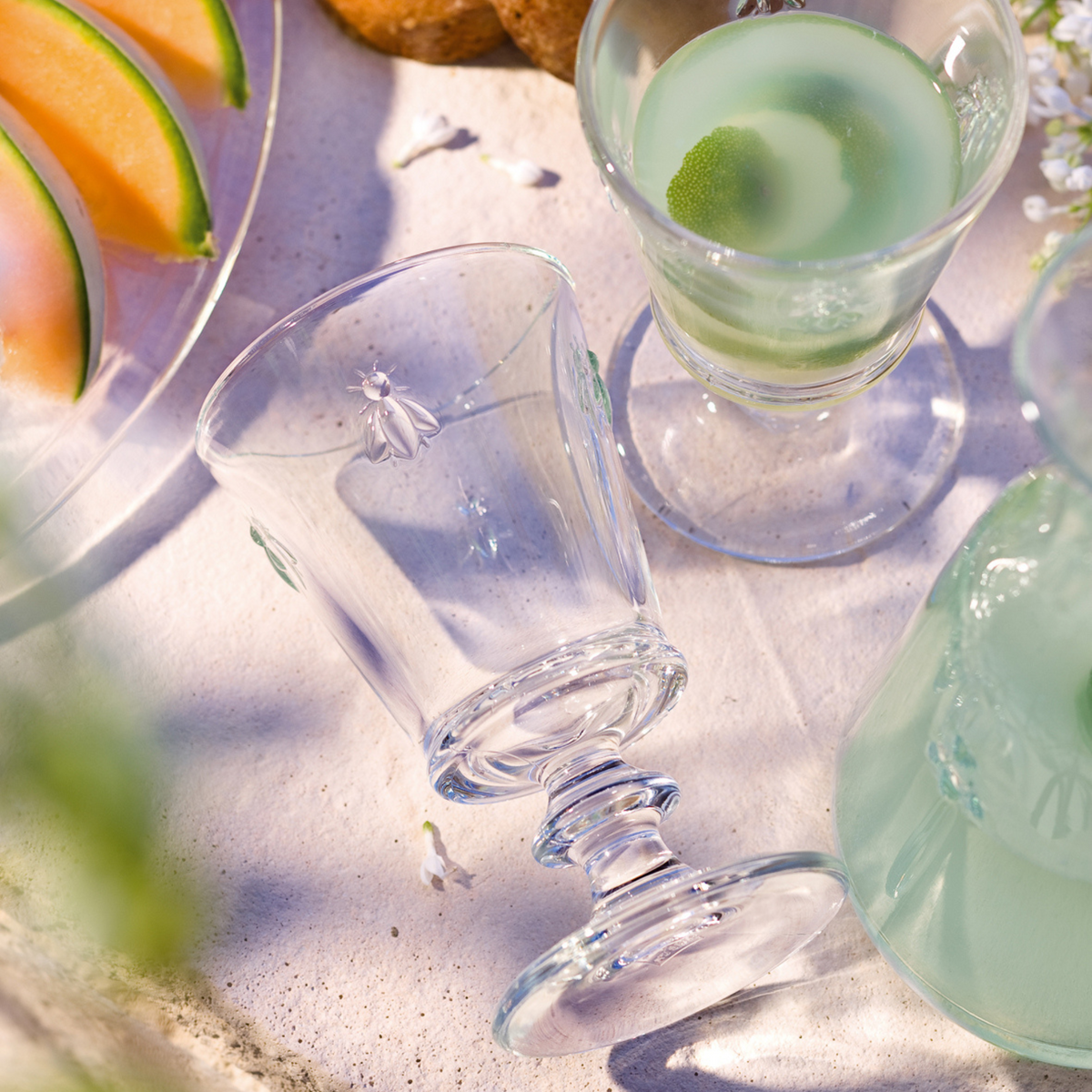 Clear Glass Bee Water Glass Set of 6