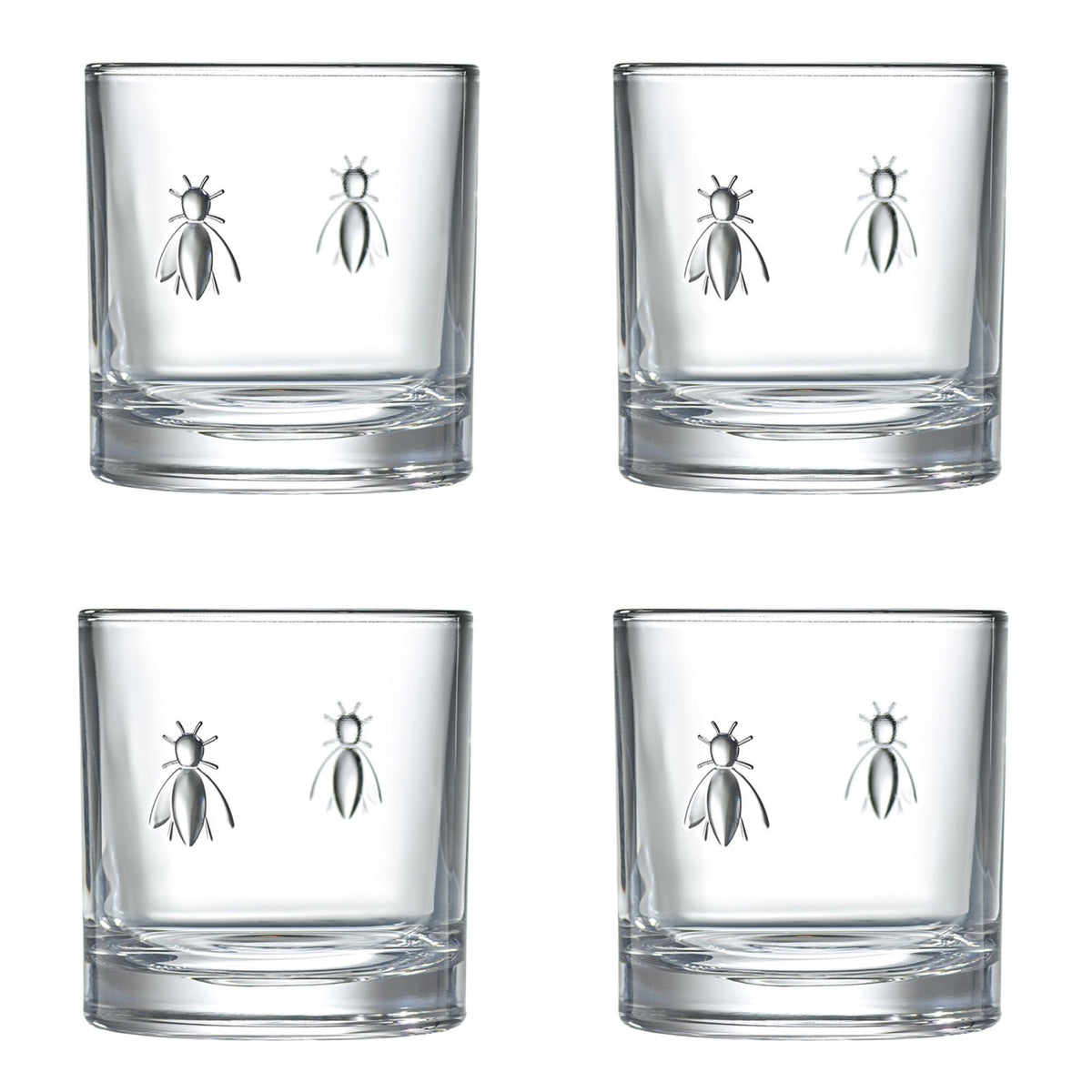 Bee Whiskey Glasses - Side View | Bone & Brass