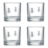 Bee Whiskey Glasses - Side View | Bone & Brass