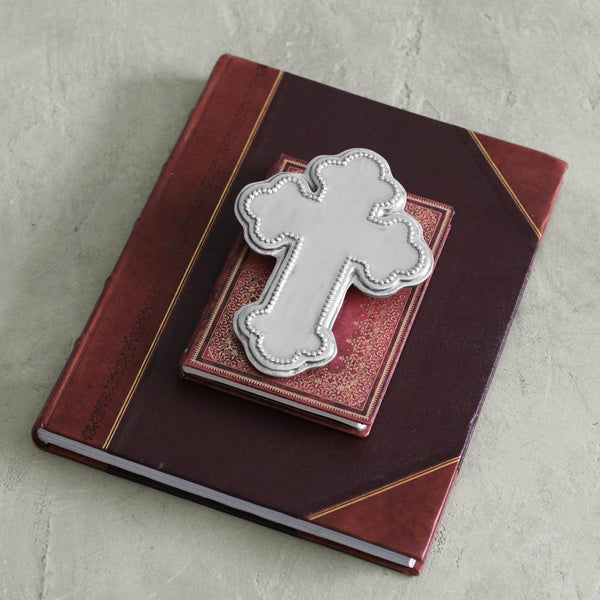 Baby Pearl Cross Keepsake - Detail View | Bone & Brass