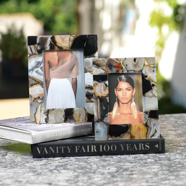 Bahia Agate Photo Frame- 4x6 - Frame Detail | Bone & Brass