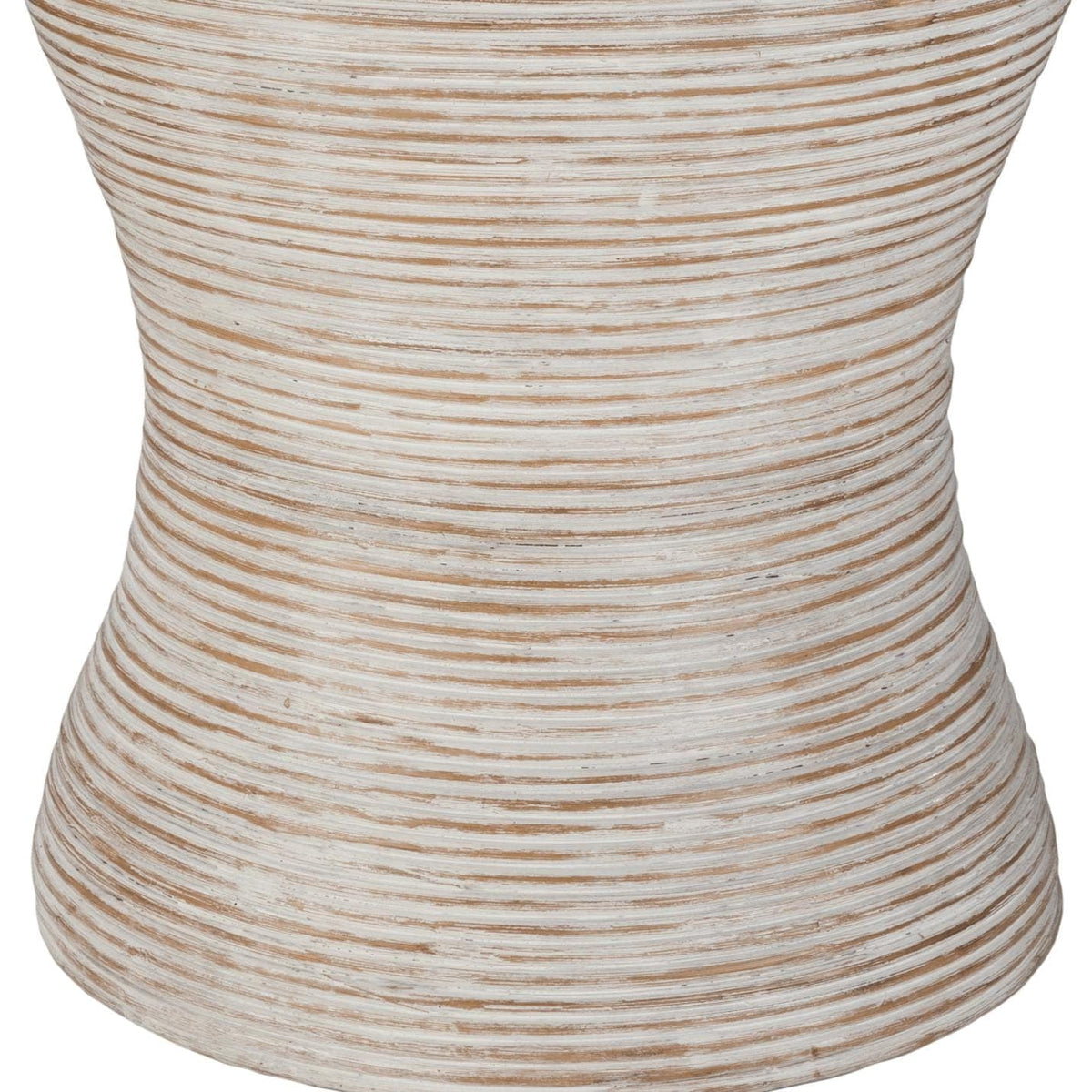 Balinese Rattan & White Accent Table - Table Top View | Bone & Brass
