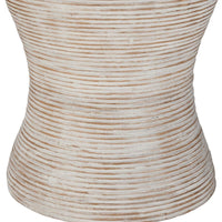 Balinese Rattan & White Accent Table - Table Top View | Bone & Brass