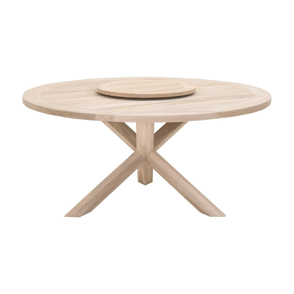 Bally Teak Outdoor Dining Table Lazy Susan - Table Detail | Bone & Brass