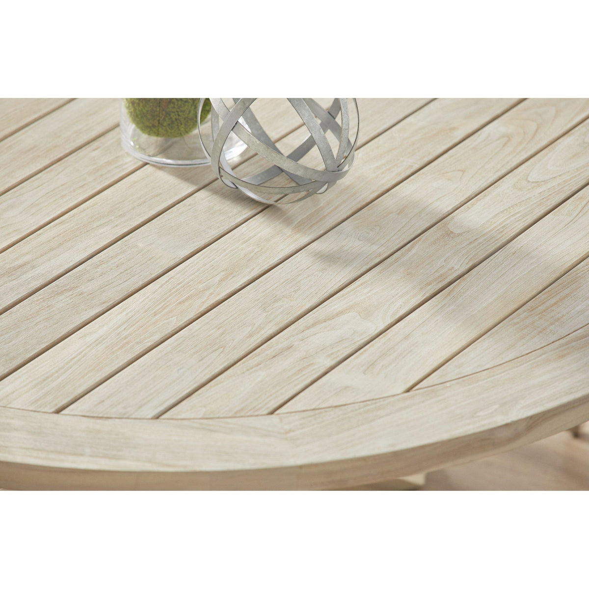 Bally Teak Outdoor Dining Table Lazy Susan - Outdoor Table View | Bone & Brass