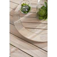 Bally Teak Outdoor Dining Table Lazy Susan - Table Side View | Bone & Brass