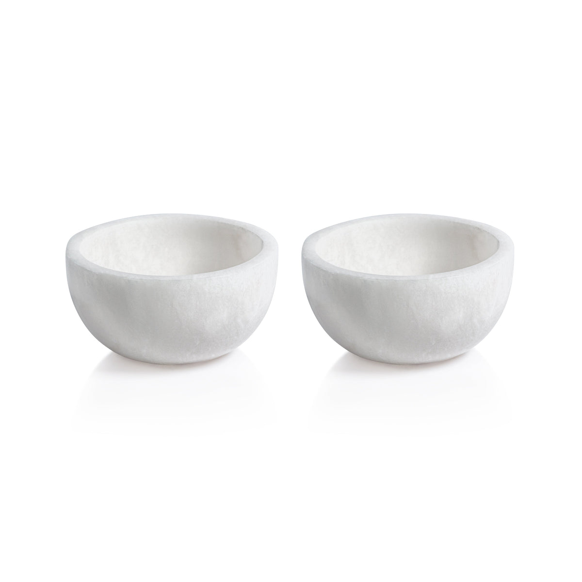 Baltic Medium White Alabaster Bowls, Set 2 - Bowl Top View | Bone & Brass