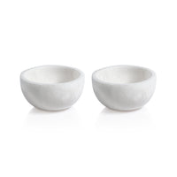 Baltic Medium White Alabaster Bowls, Set 2 - Bowl Top View | Bone & Brass