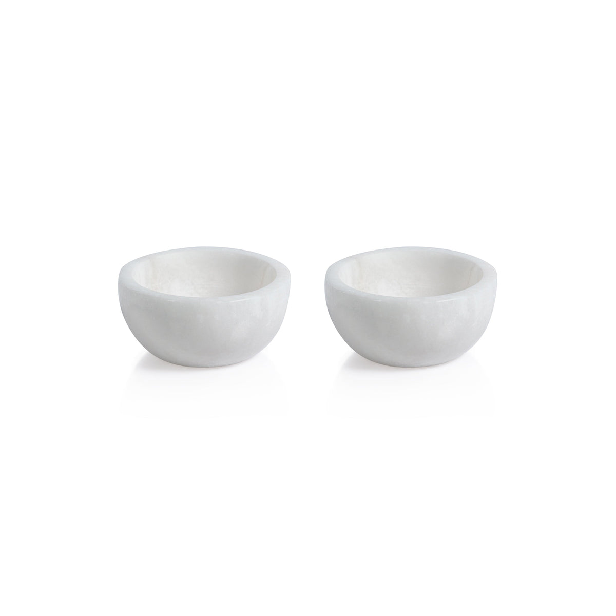 Baltic Small White Alabaster Bowls, Set 2 - Bowl Side View | Bone & Brass